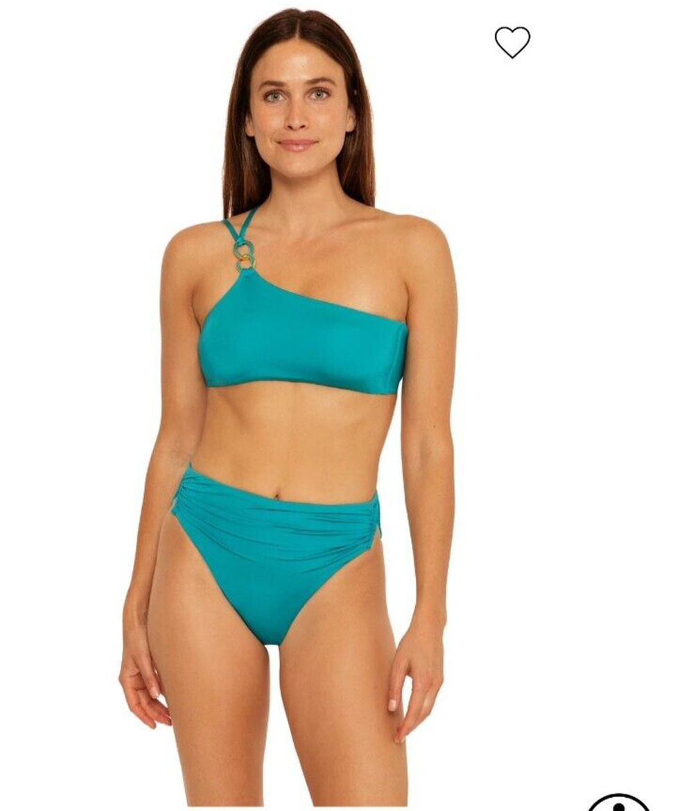New Trina Turk Womens Monaco Chain Bikini Two Piece Swimsuit Green Size 8- $186